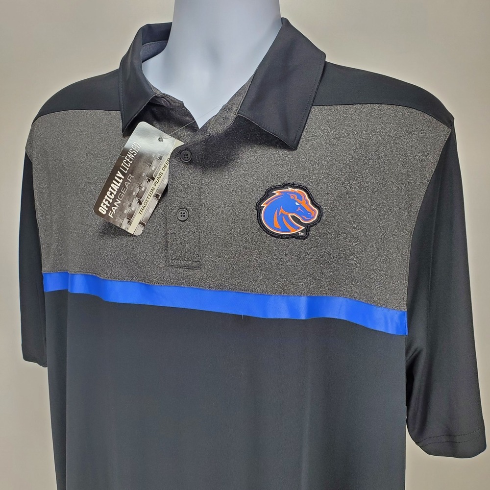 Captivating Apparel‎ BSU Boise Sate Broncos Black Polo Shirt Size XL Men's New